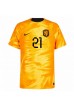 Alankomaat Frenkie de Jong #21 Jalkapallovaatteet Kotipaita MM-kisat 2022 Lyhythihainen